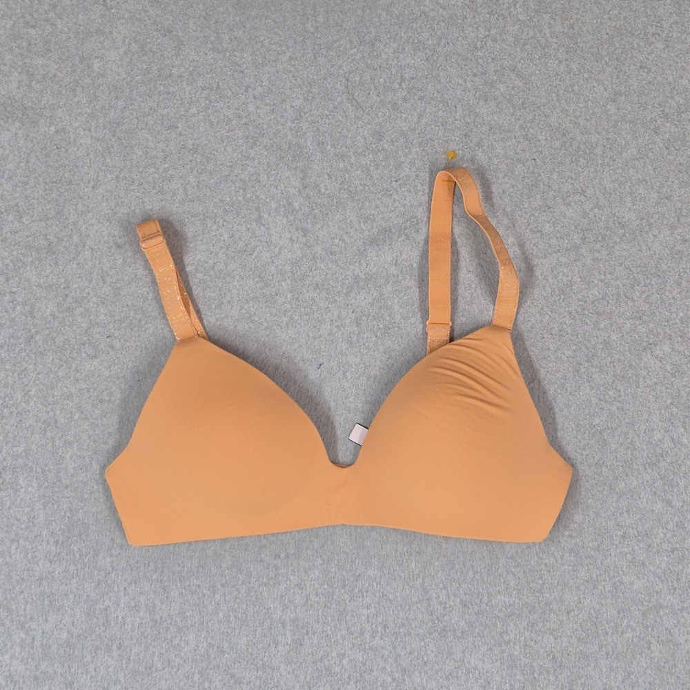 Victoria's Secret Women Bra 34B Orange T Shirt Lightly Lined Wireless